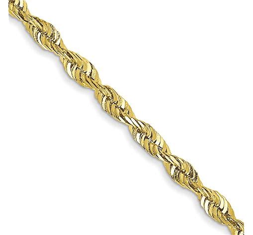 10K Shinny Super Light Rope Chain